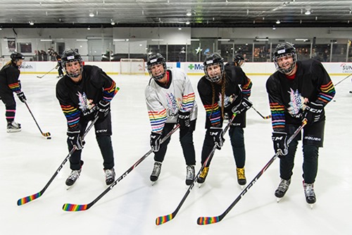 MESA, AZ - AUGUST 22: Pride Growlers at the Coyotes Community Ice Center on August 22, 2021 in Mesa, Arizona. (Photo by Kelsey Grant/Arizona Coyotes)